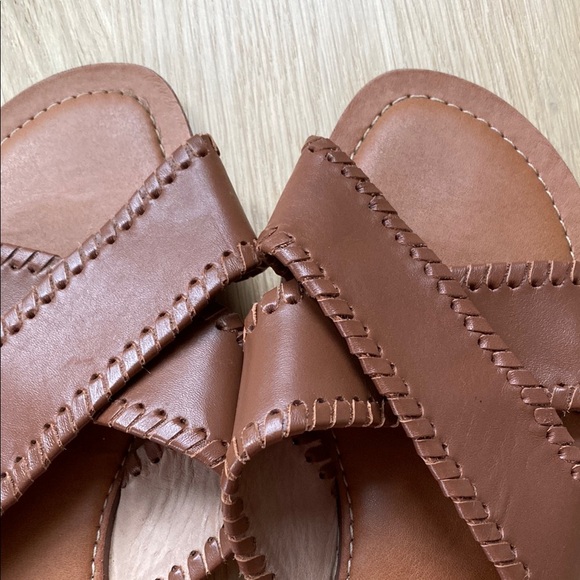 Jack Rogers Brown Leather Women's Sandals. Cross - Picture 4 of 5